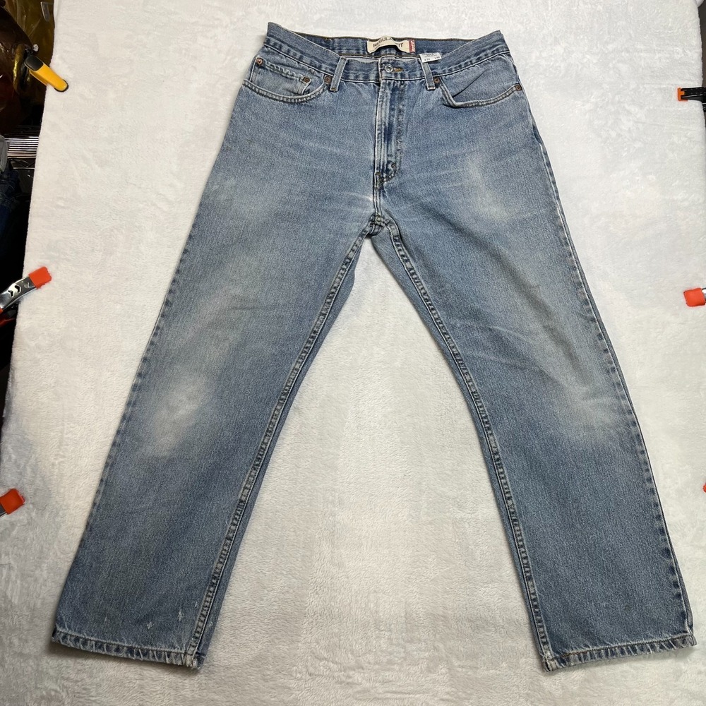 Levi's 505 Jeans Men's Blue Denim Mid Rise Regular Fit Straight Zip Fly - 32x28